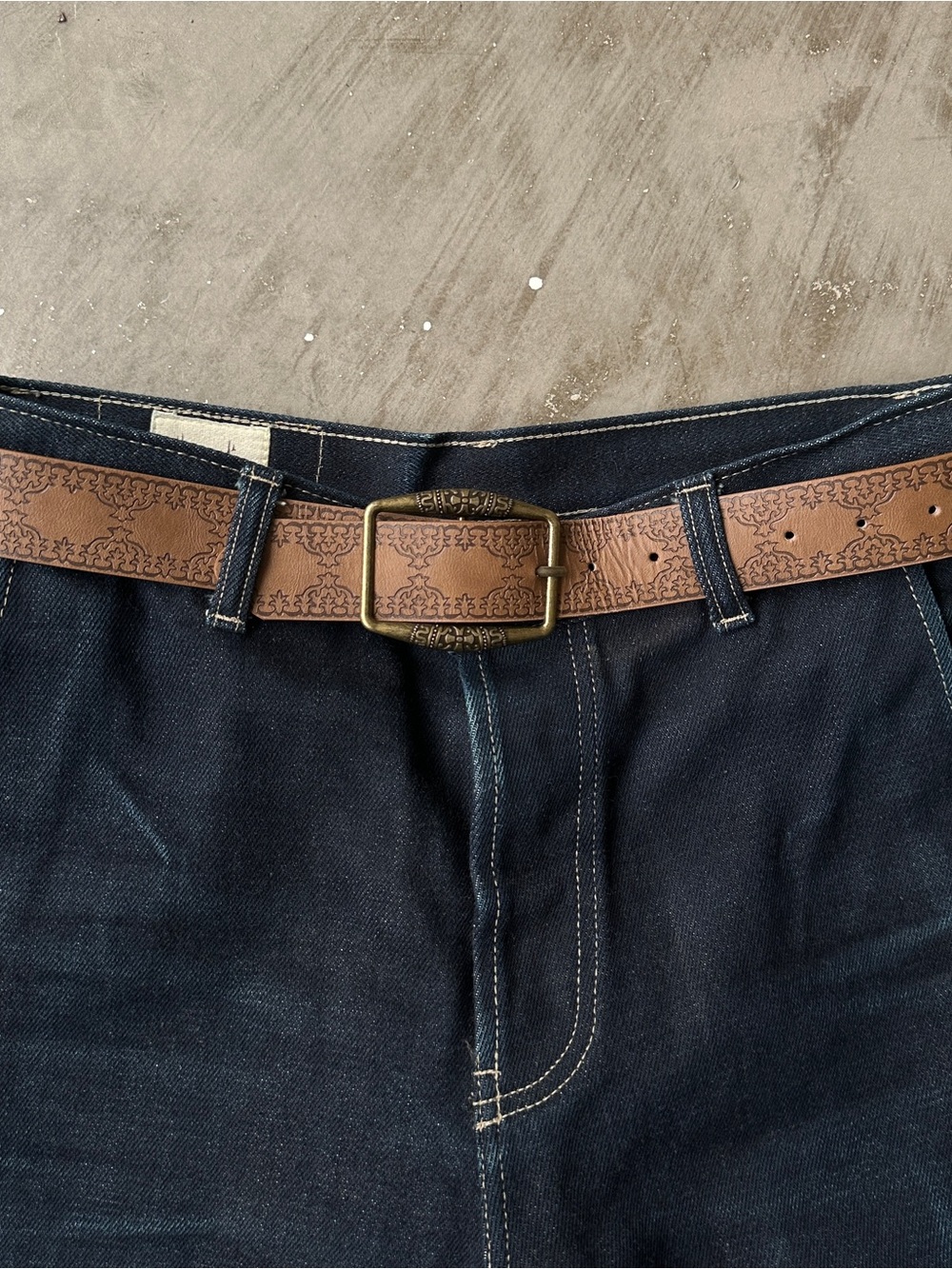Y2K brown western belt - 28”-33”